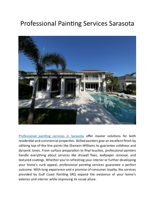 Professional Painting Services Sarasota