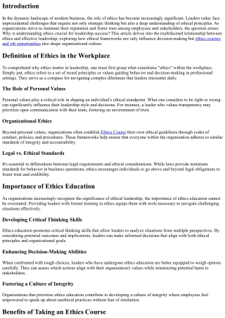 Why Understanding Ethics is Crucial for Leadership Success