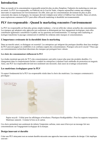 PLV éco-responsable : Quand le marketing rencontre l’environnement