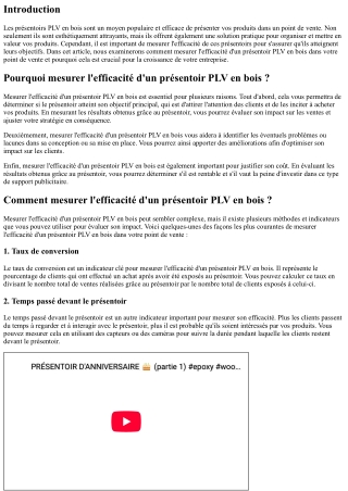 Comment mesurer l'efficacité d'un présentoir PLV en bois dans votre point de ven