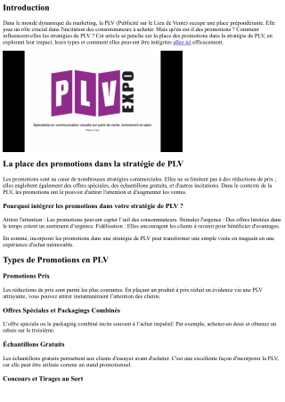 La place des promotions dans la stratégie de PLV