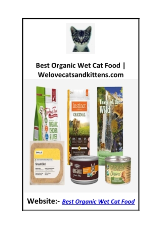 Best Organic Wet Cat Food  Welovecatsandkittens.com
