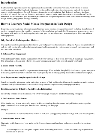 How to Leverage Social Media Integration in Web Design