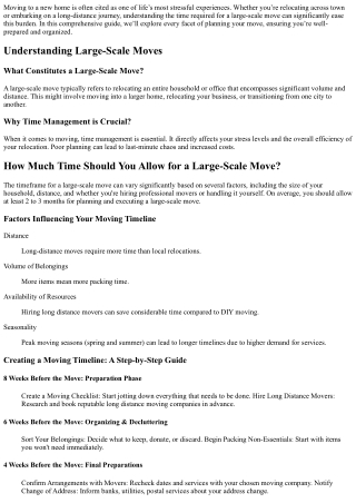 “How Much Time Should You Allow for a Large-Scale Move?”
