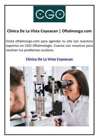 Clinica De La Vista Coyoacan Oftalmocgo.com