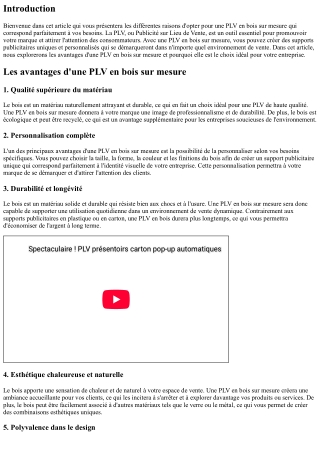 Les raisons d'opter pour une PLV en bois sur mesure qui correspond parfaitement