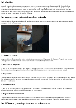 Les Secrets d’un Bel Agencement avec des Présentoirs en Bois Naturels