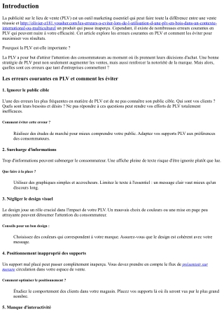 Les erreurs courantes en PLV et comment les éviter