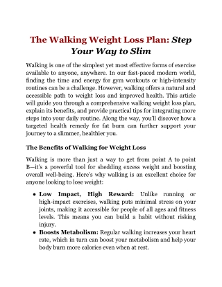 The Walking Weight Loss Plan_ Step Your Way to Slim