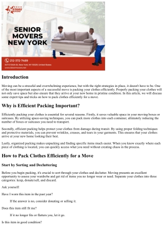 How to Pack Clothes Efficiently for a Move