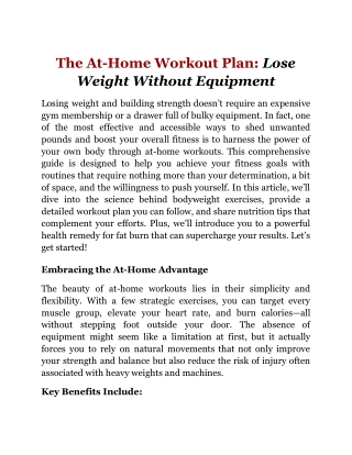 The At-Home Workout Plan_ Lose Weight Without Equipment