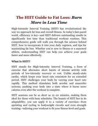 The HIIT Guide to Fat Loss_ Burn More in Less Time
