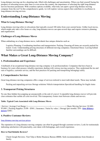 “What Makes a Great Long-Distance Moving Company?”