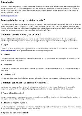 Comment Créer Une Vitrine Attrayante Avec Des Presentoires En bois