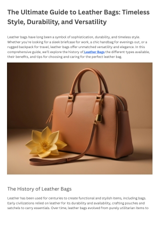 The Ultimate Guide to Leather Bags Timeless Style, Durability, and Versatility (1) (1)