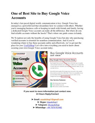 One of Best Site to Buy Google Voice Accounts