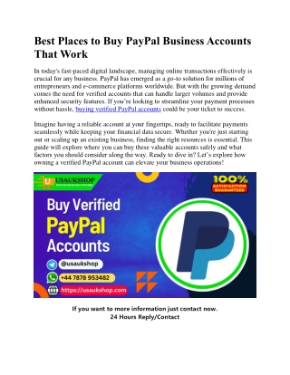 Best Places to Buy PayPal Business Accounts That Work