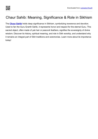 Chaur Sahib Meaning, Significance & Role in Sikhism
