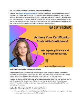 Pass Your LookML-Developer Certification Exam with Certifiedumps