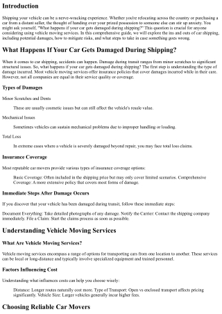 What Happens If Your Car Gets Damaged During Shipping?