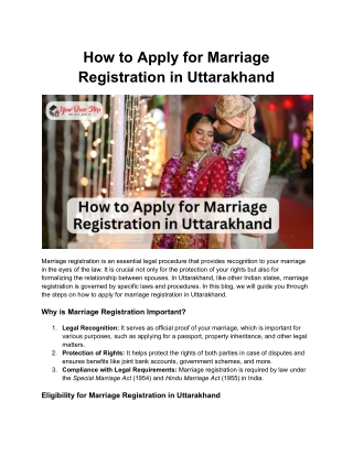 How to Apply for Marriage Registration in Uttarakhand