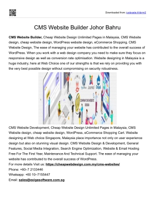CMS Website Builder Johor Bahru