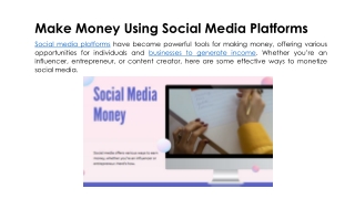 Make Money Using Social Media Platforms