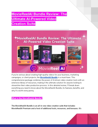 MovieReelAI Bundle Review: The Ultimate AI-Powered Video Creation Suite