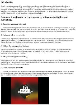 Comment transformer votre présentoir en bois en un véritable atout marketing