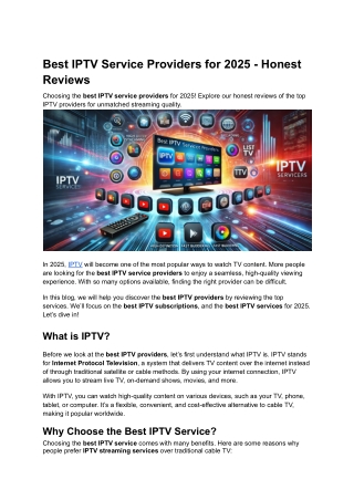 Best IPTV Service Providers for 2025 - Honest Reviews