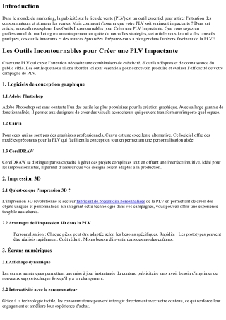 Les Outils Incontournables pour Créer une PLV Impactante