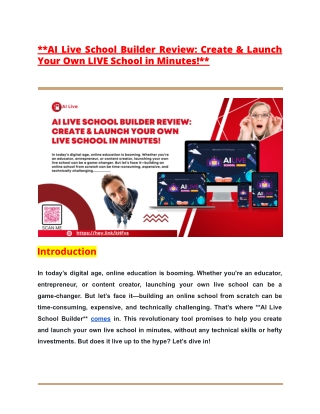 AI Live School Builder Review