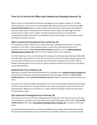 Your Go-To Service for Office and Commercial Cleaning in Kearny, NJ