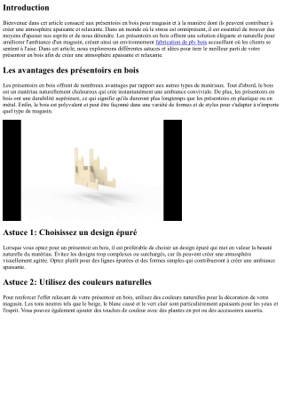 Présentoir en bois pour magasin : les astuces pour créer une atmosphère apaisant