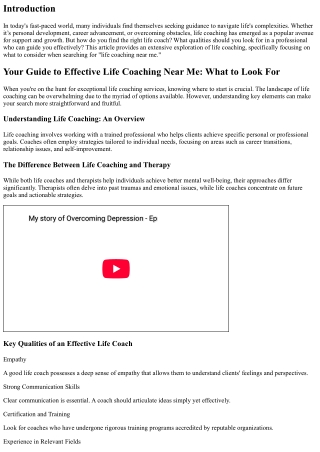 Your Guide to Effective Life Coaching Near Me: What to Look For