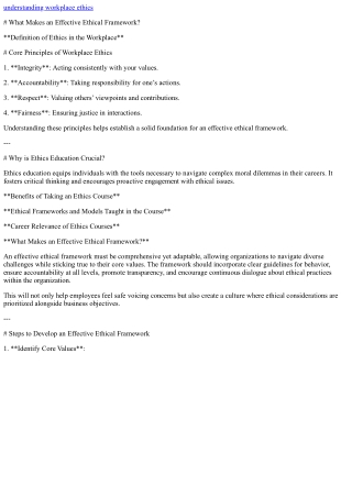 What Makes an Effective Ethical Framework?