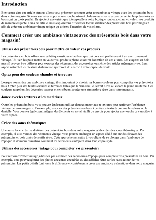 Comment créer une ambiance vintage avec des présentoirs bois dans votre magasin