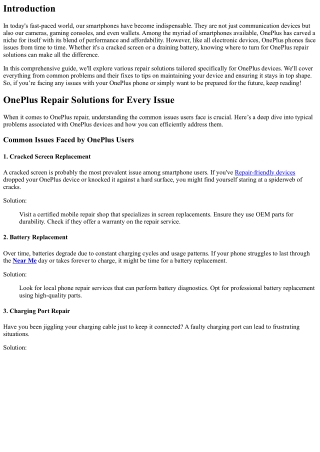 OnePlus Repair Solutions for Every Issue