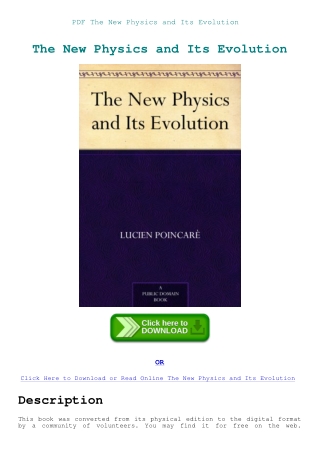 PDF The New Physics and Its Evolution