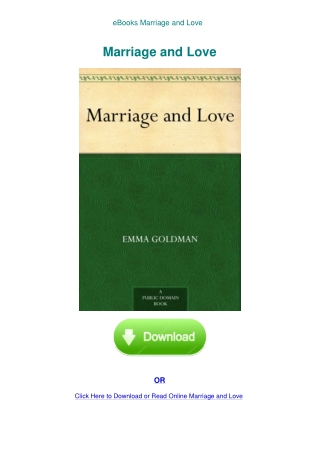 eBooks Marriage and Love