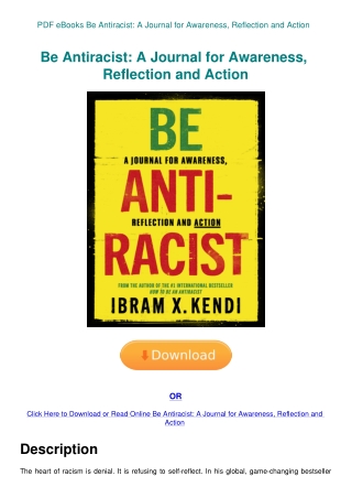 PDF eBooks Be Antiracist A Journal for Awareness  Reflection and Action