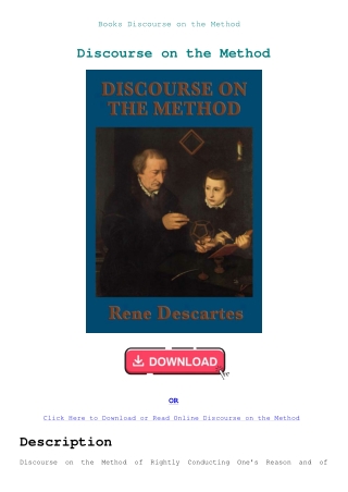 Books Discourse on the Method
