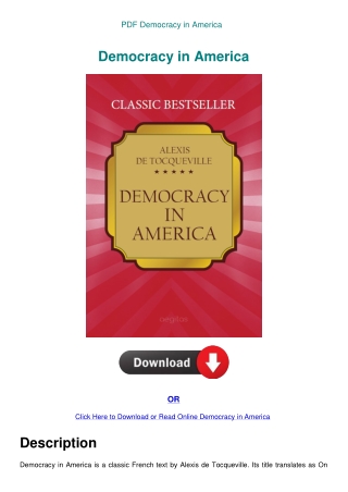 PDF Democracy in America
