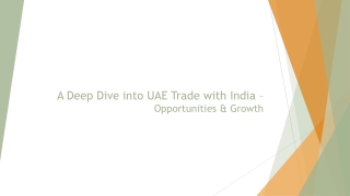 A Deep Dive into UAE Trade with India