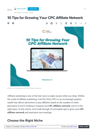 10 Tips for Growing Your CPC Affiliate Network