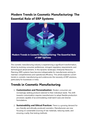 Trends in Cosmetic Manufacturing Why ERP is Essential