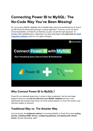 Connecting Power BI to MySQL_ The No-Code Way You’ve Been Missing