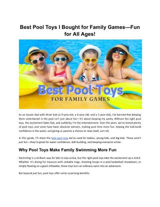 Best Pool Toys I Bought for Family Games—Fun for All Ages