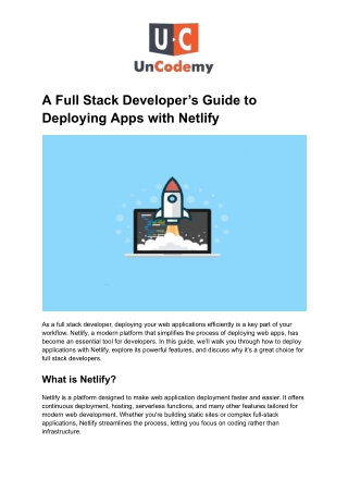 A Full Stack Developer’s Guide to Deploying Apps with Netlify