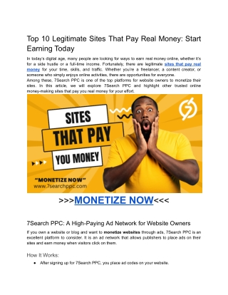 Top 10 Legitimate Sites That Pay Real Money_ Start Earning Today